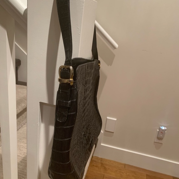 Black Crocodile Skin Shoulder Bag - Picture 8 of 9